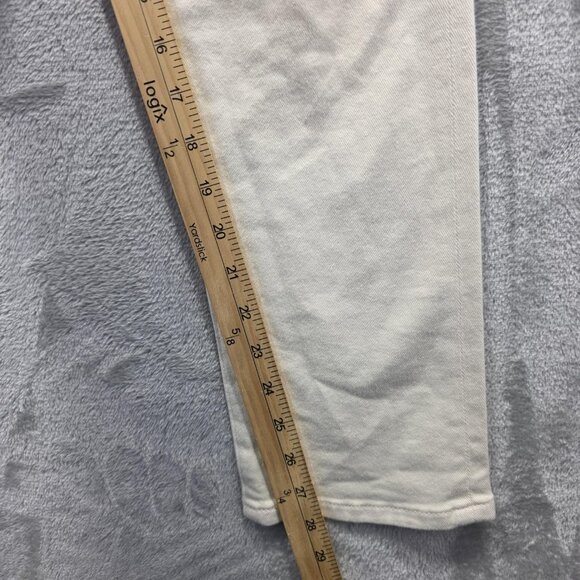 AG Mari Crop Jeans Womens 26 Ivory High-Rise Slim Straight Cropped Stretch Ecru - Picture 9 of 11